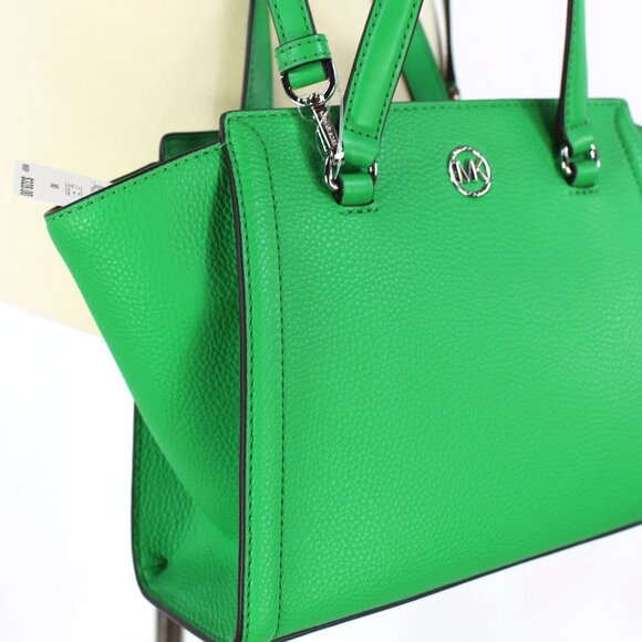 Michael Kors Freya Pebbled Leather Palm Small Shoulder Bag Satchel Handbag NEW - Picture 4 of 7